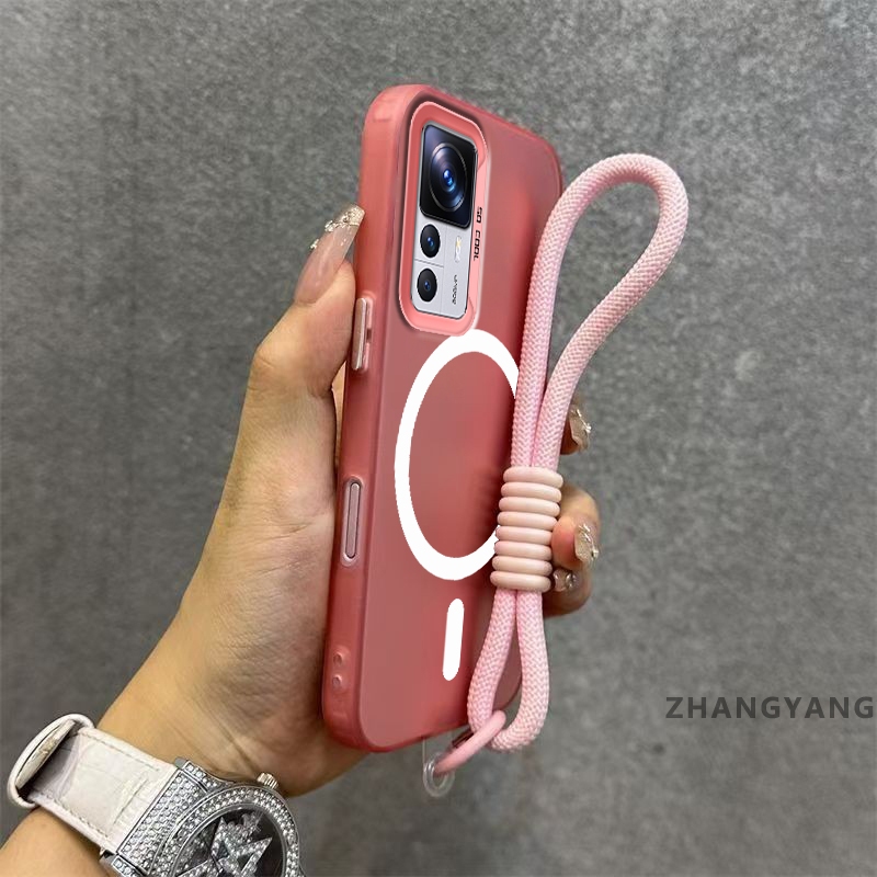 Ốp Lưng Cho Xiaomi 12T 12T Pro 12 12 Lite Matte TPU Chống Sốc Vỏ Điện Thoại Thẩm Mỹ Từ Chức Năng Hút Thiết Kế Mới Silicon Mềm Trường Hợp Miễn Phí Dây Tay Tinh Tế