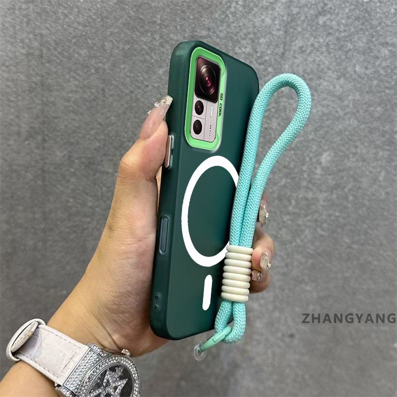 Ốp Lưng Cho Xiaomi 12T 12T Pro 12 12 Lite Matte TPU Chống Sốc Vỏ Điện Thoại Thẩm Mỹ Từ Chức Năng Hút Thiết Kế Mới Silicon Mềm Trường Hợp Miễn Phí Dây Tay Tinh Tế