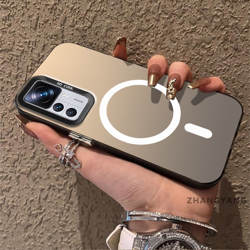 Ốp Lưng Cho Xiaomi 12T 12T Pro 12 12 Lite Matte TPU Chống Sốc Vỏ Điện Thoại Thẩm Mỹ Từ Chức Năng Hút Thiết Kế Mới Silicon Mềm Trường Hợp Miễn Phí Dây Tay Tinh Tế