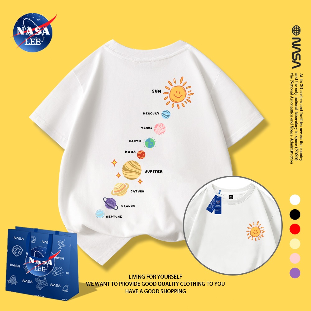 Áo thun họa tiết NASA cực đáng yêu 🌟 Chất cotton mềm mại - Khoác lên mình cả vũ trụ!