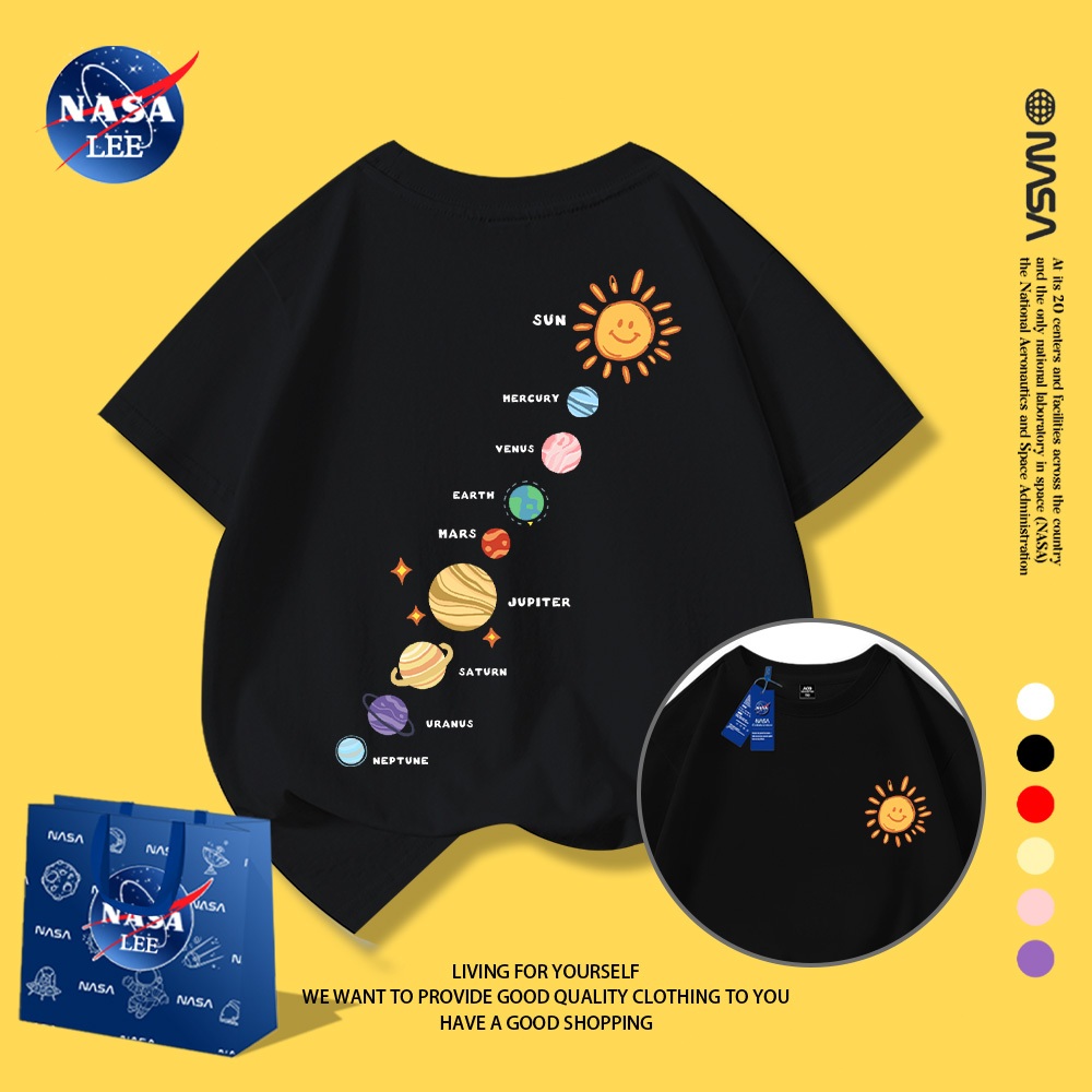 Áo thun họa tiết NASA cực đáng yêu 🌟 Chất cotton mềm mại - Khoác lên mình cả vũ trụ!