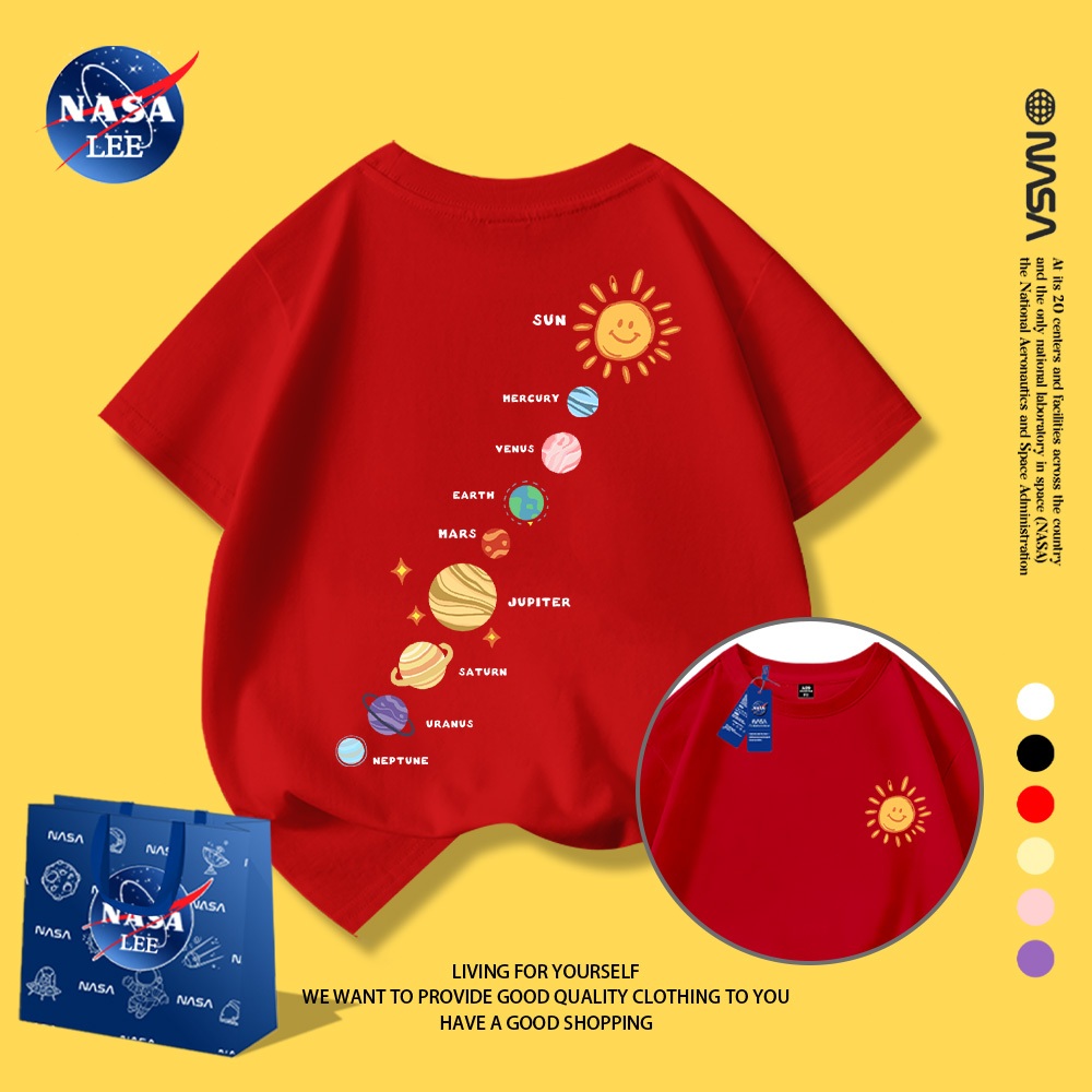 Áo thun họa tiết NASA cực đáng yêu 🌟 Chất cotton mềm mại - Khoác lên mình cả vũ trụ!
