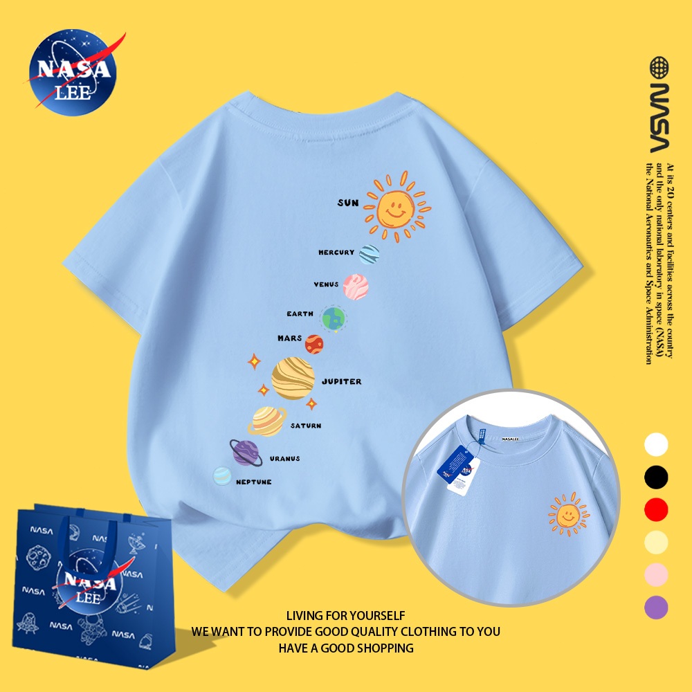 Áo thun họa tiết NASA cực đáng yêu 🌟 Chất cotton mềm mại - Khoác lên mình cả vũ trụ!
