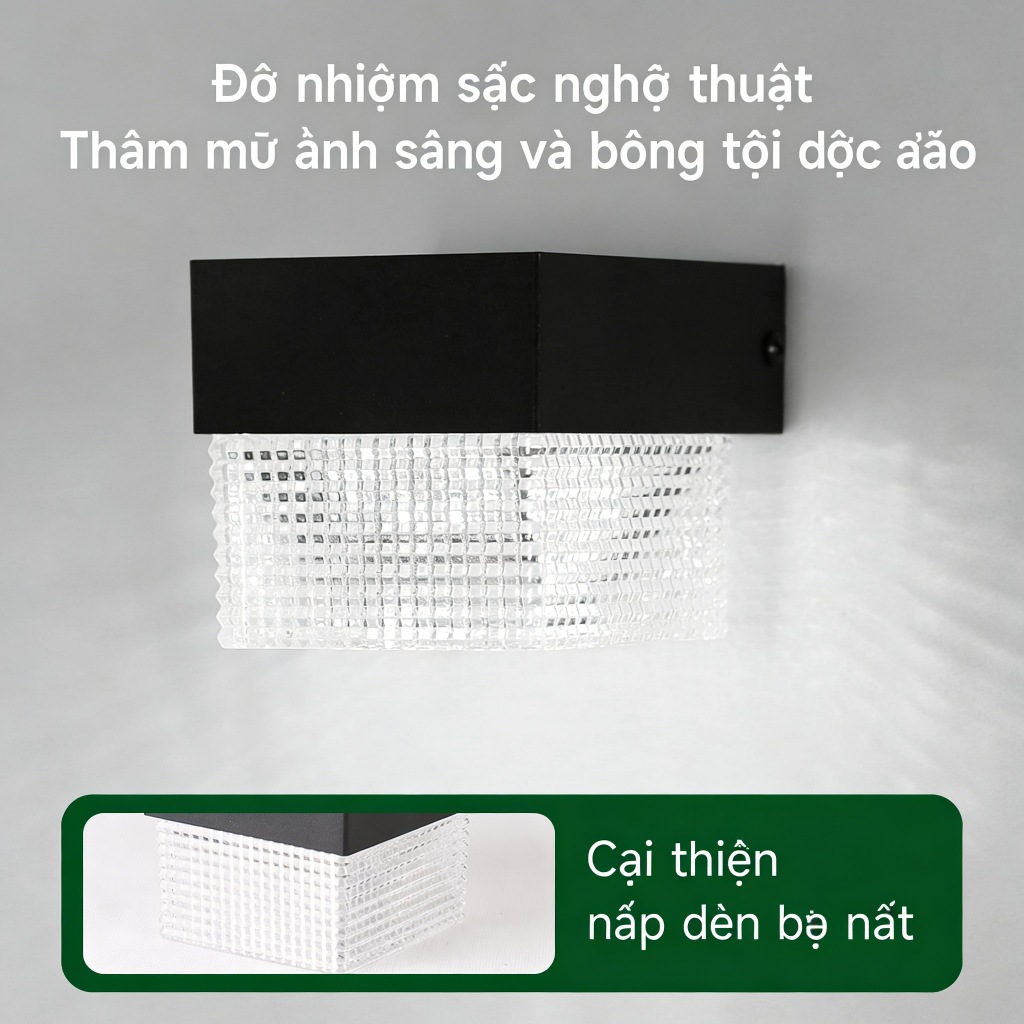 Đèn tường năng lượng mặt trời Chống nước ngoài trời IP65 Đèn LED pha lê Lampu Dinding Tự động bật / tắt cổng Đèn hàng rào sân vườn