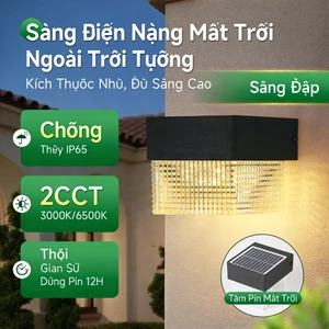 Đèn tường năng lượng mặt trời Chống nước ngoài trời IP65 Đèn LED pha lê Lampu Dinding Tự động bật / tắt cổng Đèn hàng rào sân vườn