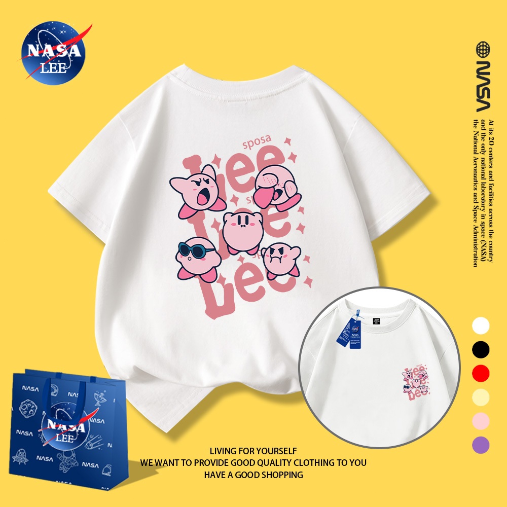 Áo thun bé gái họa tiết NASA và Kirby Chất liệu 100% cotton siêu mềm mại, thoải mái và đáng yêu!