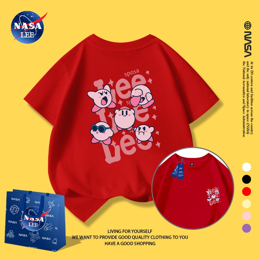 Áo thun bé gái họa tiết NASA và Kirby Chất liệu 100% cotton siêu mềm mại, thoải mái và đáng yêu!
