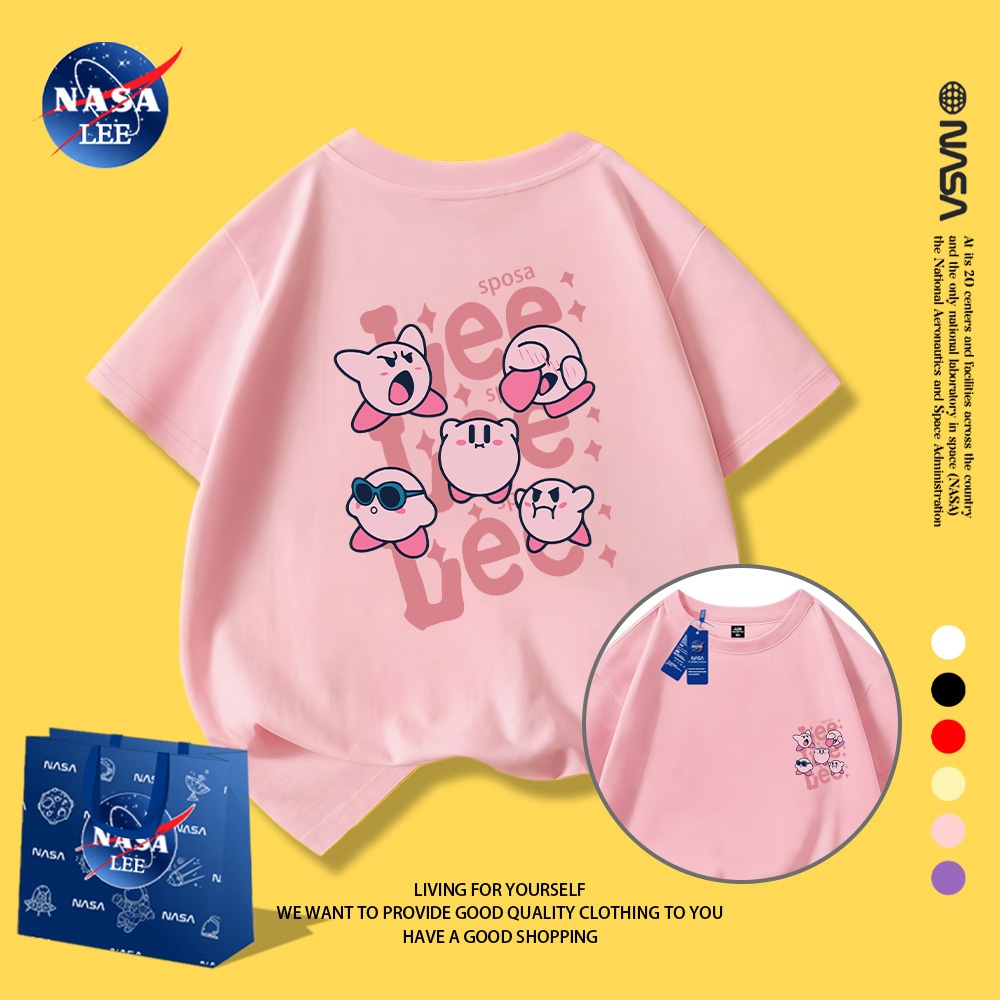 Áo thun bé gái họa tiết NASA và Kirby Chất liệu 100% cotton siêu mềm mại, thoải mái và đáng yêu!