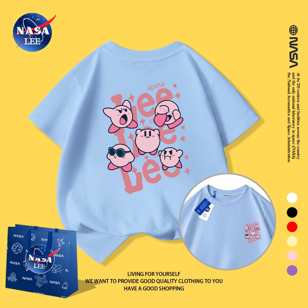 Áo thun bé gái họa tiết NASA và Kirby Chất liệu 100% cotton siêu mềm mại, thoải mái và đáng yêu!