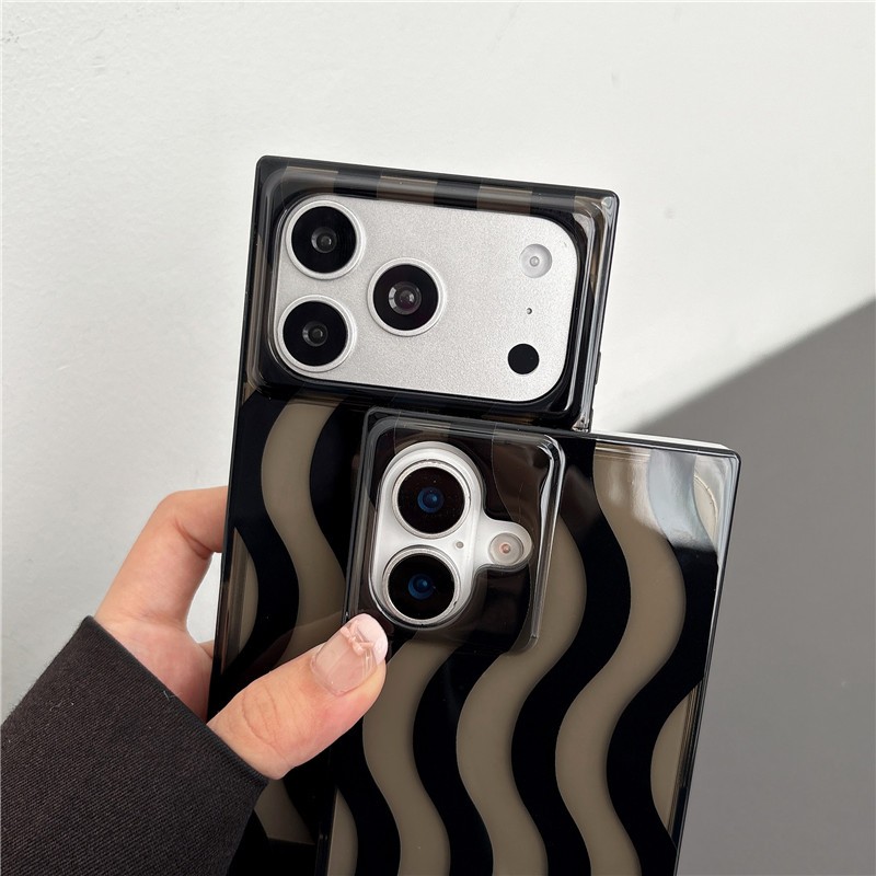 IPhone 17 Pro max 16 Pro max Màu đen họa tiết sóng xoắn chất liệu TPU xử lý IMD vỏ điện thoại