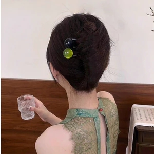 Kẹp tóc cổ điển ba răng đính cườm - Phụ kiện tóc thời trang