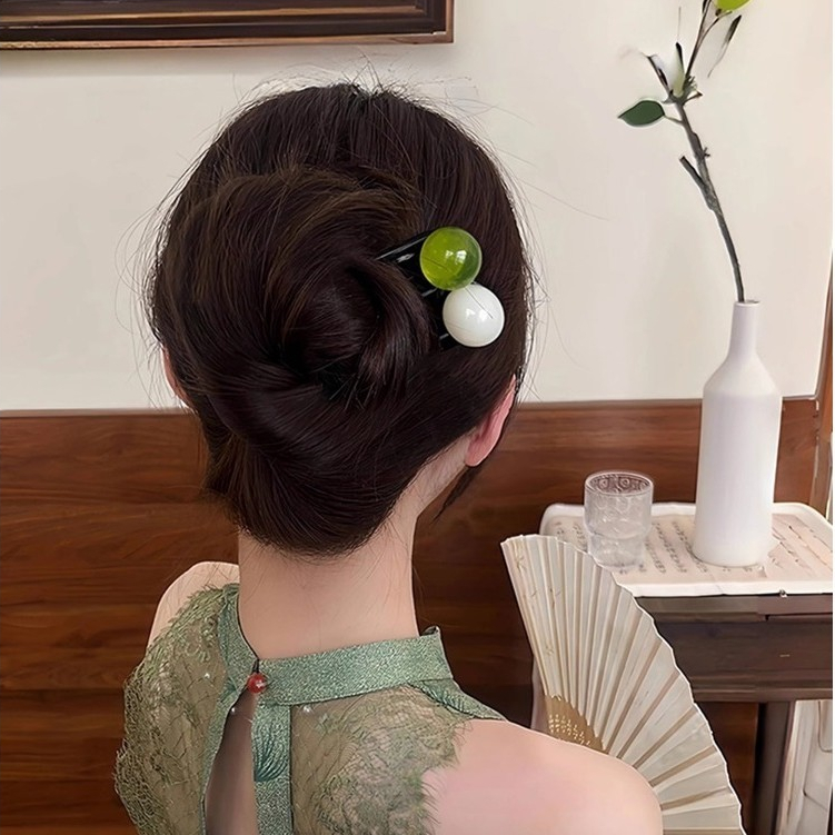 Kẹp tóc cổ điển ba răng đính cườm - Phụ kiện tóc thời trang