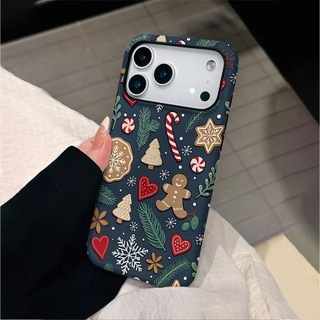 Ốp điện thoại họa tiết bông tuyết Cookie Man cho iPhone 17promax 17pro 15pro 15promax 14 14promax 14pro 16 pro max 12 13 16 plus ốp lưng