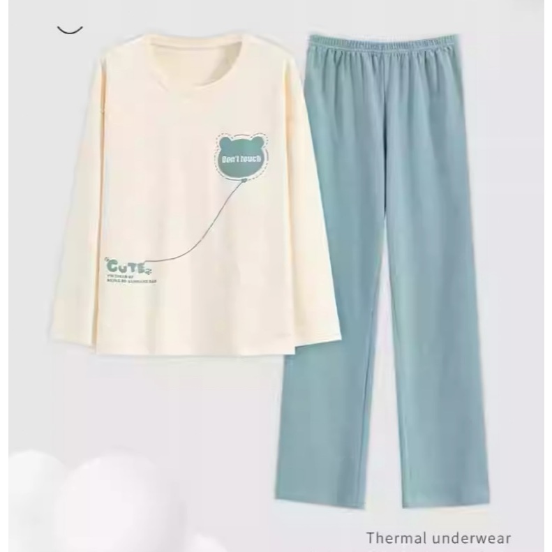 Bộ đồ ngủ nữ có đệm ngực tay dài quần dài - Kiểu cơ bản Thu Đông - Mặc nhà & ra phố đều đẹp - Cam kết không xù, không phai màu