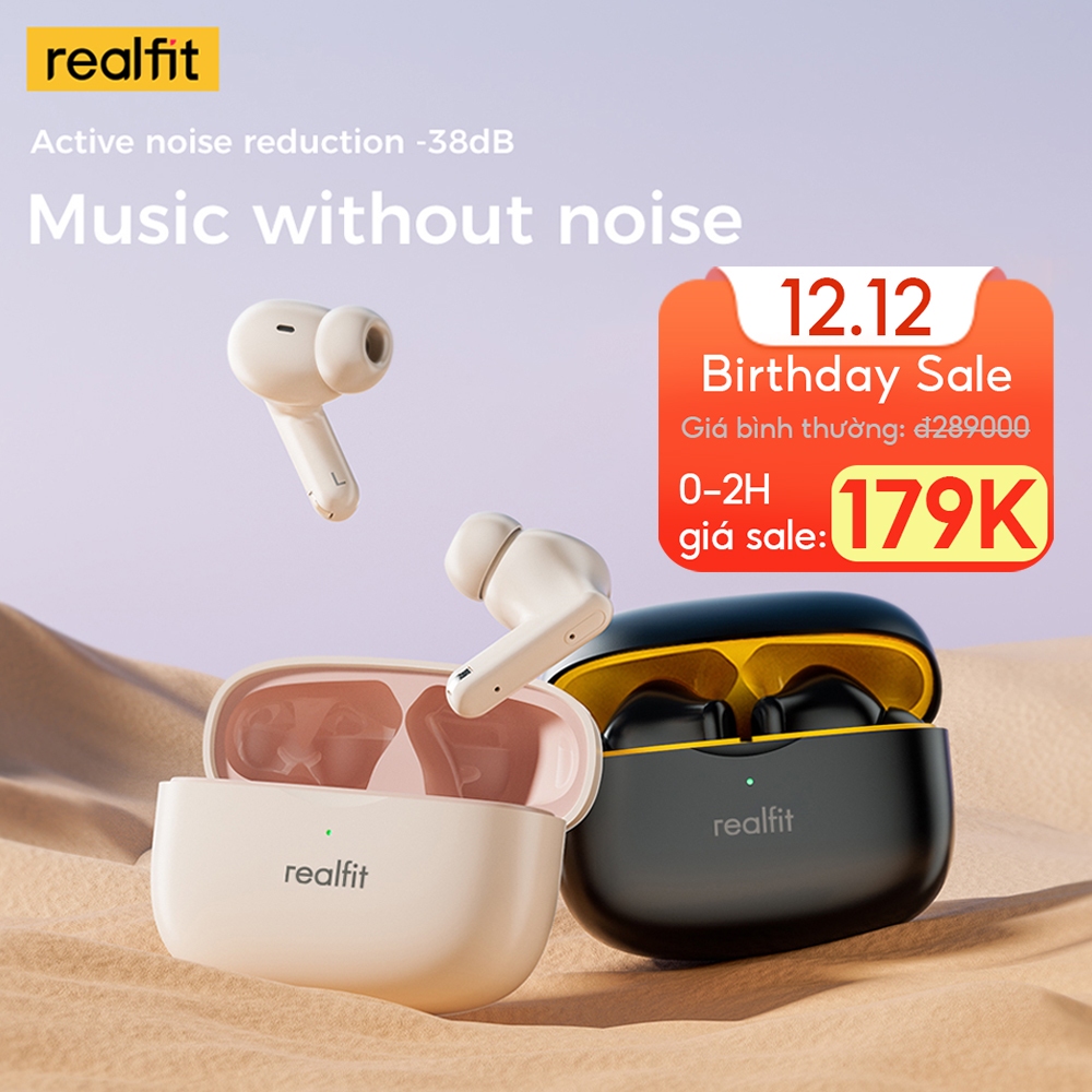 Tai Nghe Bluetooth Realfit F3 Tai Nghe Thể Thao Khử Tiếng Ồn -38db 360° Âm Thanh Không Gian Bass Tốt