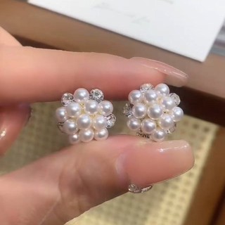 Bông tai đá ngọc trai và cườm, thiết kế thời trang, tinh tế, cao cấp