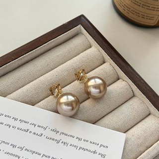 Bông tai ngọc trai pha lê mặt trước và sau, thiết kế thời thượng với ánh sáng sang trọng