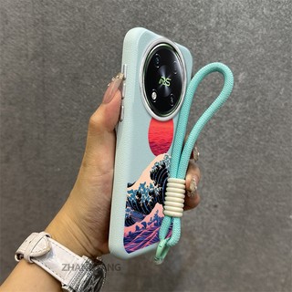 Ốp lưng cho itel RS4 Vỏ điện thoại kết cấu da cao cấp thẩm mỹ Seascape và Sunset Pattern chống rơi thiết kế miễn phí dây tinh tế