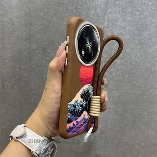 Ốp lưng cho itel RS4 Vỏ điện thoại kết cấu da cao cấp thẩm mỹ Seascape và Sunset Pattern chống rơi thiết kế miễn phí dây tinh tế