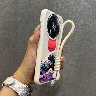 Ốp lưng cho itel RS4 Vỏ điện thoại kết cấu da cao cấp thẩm mỹ Seascape và Sunset Pattern chống rơi thiết kế miễn phí dây tinh tế