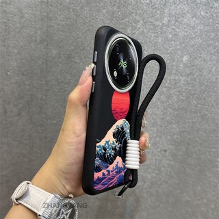 Ốp lưng cho itel RS4 Vỏ điện thoại kết cấu da cao cấp thẩm mỹ Seascape và Sunset Pattern chống rơi thiết kế miễn phí dây tinh tế