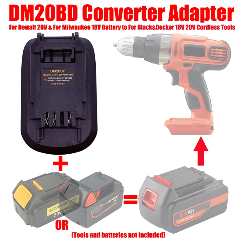 Bộ Chuyển Đổi Pin DM20BD Cho DeWalt 20V Cho Milwaukee 18V Pin Cho Đen & Decker 18V 20V Dụng Cụ
