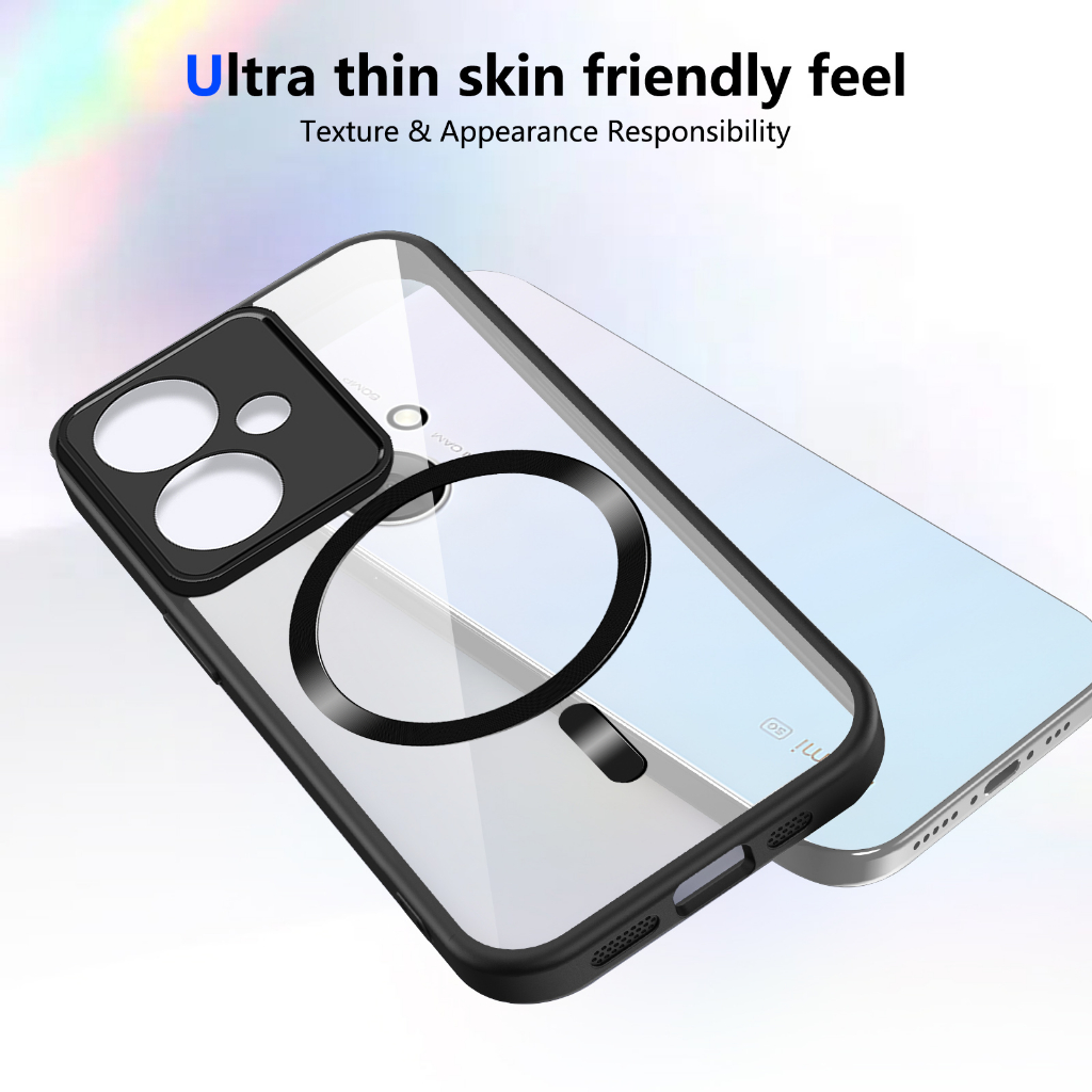 Ốp bảo vệ điện thoại TPU từ tính chống sốc cho Redmi 10 10C 10 Power 11A 12C 13 13C 13R 14C 15C 15A 4G 5G Vỏ bảo vệ chống sốc Vỏ điện thoại di động