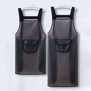 Tạp dề nhà bếp SCANDIFY, Tạp dề làm việc chống dầu chống thấm nước, Tạp dề làm sạch màu đen trong suốt chống bụi bẩn PVC