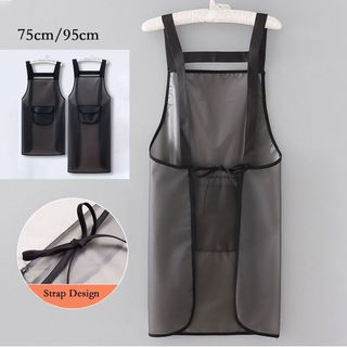 Tạp dề nhà bếp SCANDIFY, Tạp dề làm việc chống dầu chống thấm nước, Tạp dề làm sạch màu đen trong suốt chống bụi bẩn PVC