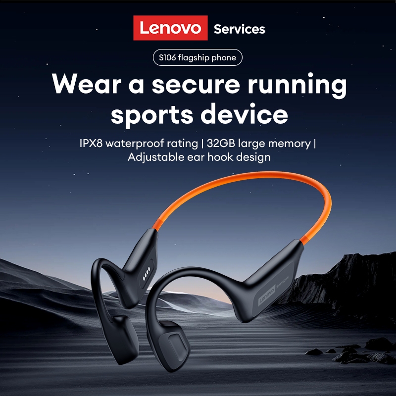 Tai nghe Bluetooth dẫn truyền xương Lenovo S106 Âm thanh vòm HIFI IPX8 Chống nước Chống mồ hôi Thể thao Âm nhạc Bluetooth V6.0 | BigBuy360 - bigbuy360.vn