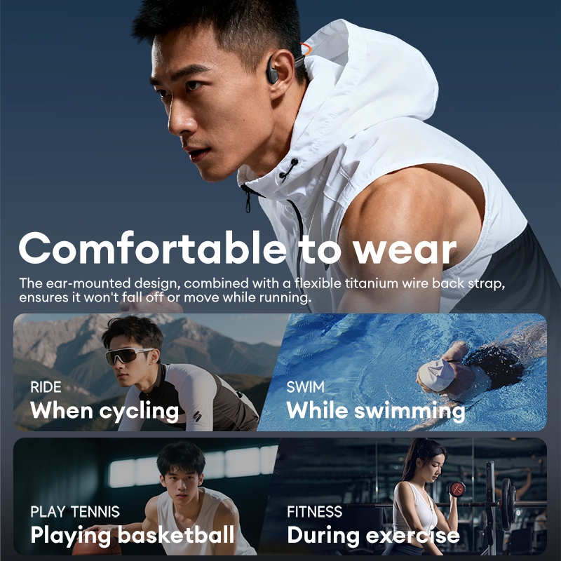 Tai nghe Bluetooth dẫn truyền xương Lenovo S106 Âm thanh vòm HIFI IPX8 Chống nước Chống mồ hôi Thể thao Âm nhạc Bluetooth V6.0 | BigBuy360 - bigbuy360.vn