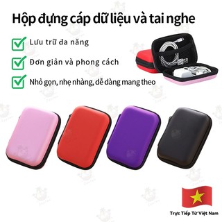 Hộp đựng tai nghe mini, hộp đựng cáp sạc đa năng, túi đựng phụ kiện điện tử tiện lợi gọn gàng