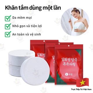 10 Chiếc Khăn Nén Du Lịch 70x140CM Dùng Một Lần, Khăn Mặt Cotton Dùng Khi Tắm, Gói Tiện Lợi