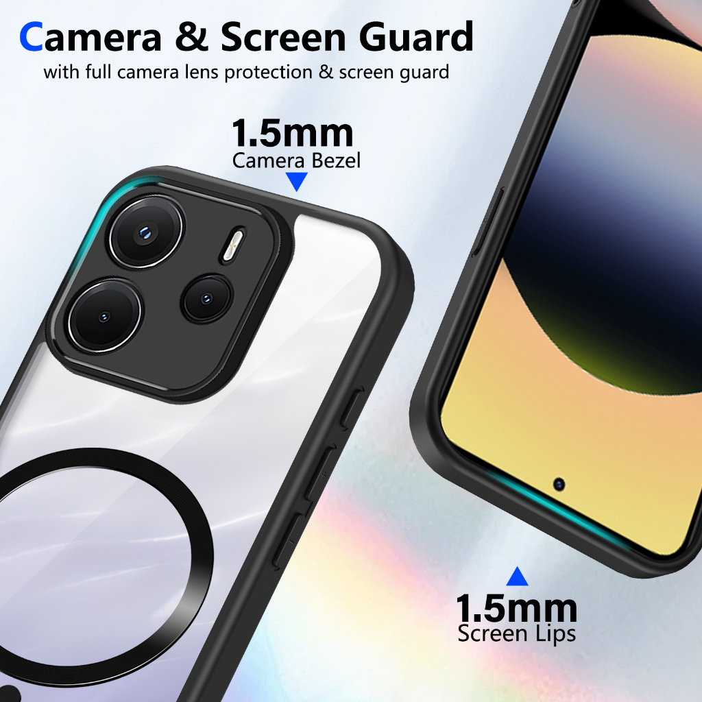 Ốp bảo vệ điện thoại TPU từ tính chống sốc cho Redmi Note 13 13R 13 Pro 14S 13 Pro 13 Pro Plus Note 14 14 Pro 14 Pro Plus 14 Pro 4G 5G Vỏ bảo vệ chống sốc