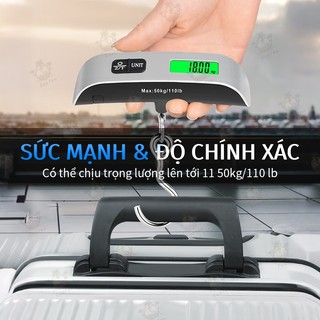 Cân hành lý kỹ thuật số di động 50KG / 110LB Màn hình LCD Cân điện tử Cân treo