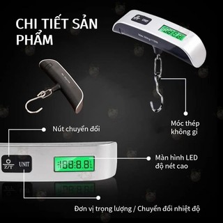 Cân hành lý kỹ thuật số di động 50KG / 110LB Màn hình LCD Cân điện tử Cân treo