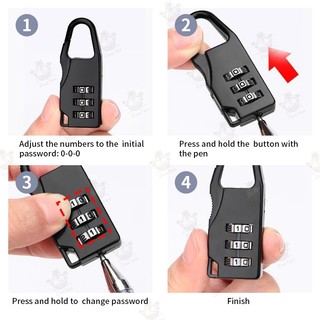 Khóa Số 3 Mã Mini Chống Trộm Cho Vali, Túi Xách, Ba Lô Du Lịch Kiểu Móc Carabiner