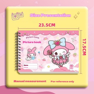 4 Cái / bộ kuromi cinnamoroll giai điệu A4 cuốn sách vẽ phác thảo có tay cầm nhãn dán miễn phí