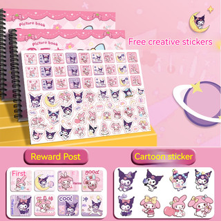 4 Cái / bộ kuromi cinnamoroll giai điệu A4 cuốn sách vẽ phác thảo có tay cầm nhãn dán miễn phí