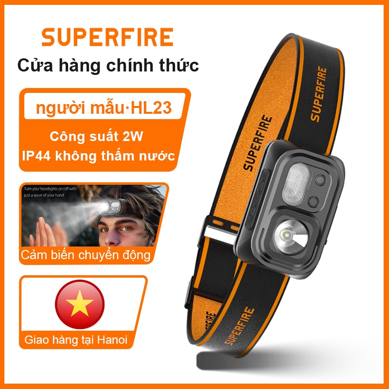 Đèn pha sạc LED SUPERFIRE HL23-S Pin 5W 2000mAh Sáng mạnh Đèn ngoài trời siêu sáng tầm xa