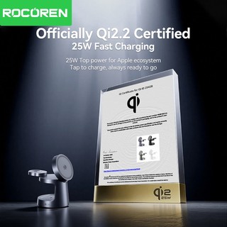 Bộ sạc không dây từ tính Rocoren 3 trong 1 25W Qi2 cho iPhone AirPods iWatch cho trạm sạc nhanh Samsung
