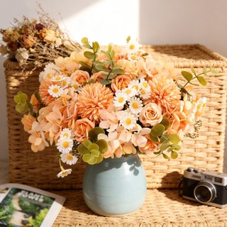 Hoa Giả Lụa Cao Cấp Trang Trí Nhà Cửa Decor Phòng Khách Đẹp Bó Mẫu Đơn Cúc Hồng Vintage Bắc Âu Bàn Làm Việc Thẩm Mỹ Đạo Cụ Chụp Ảnh Quà Tặng Sang Trọng Cây Nhựa Bông Cưới Ban Công Kệ Sách Studio Hiện Đại Đa Dạng Màu Sắc Tinh Tế
