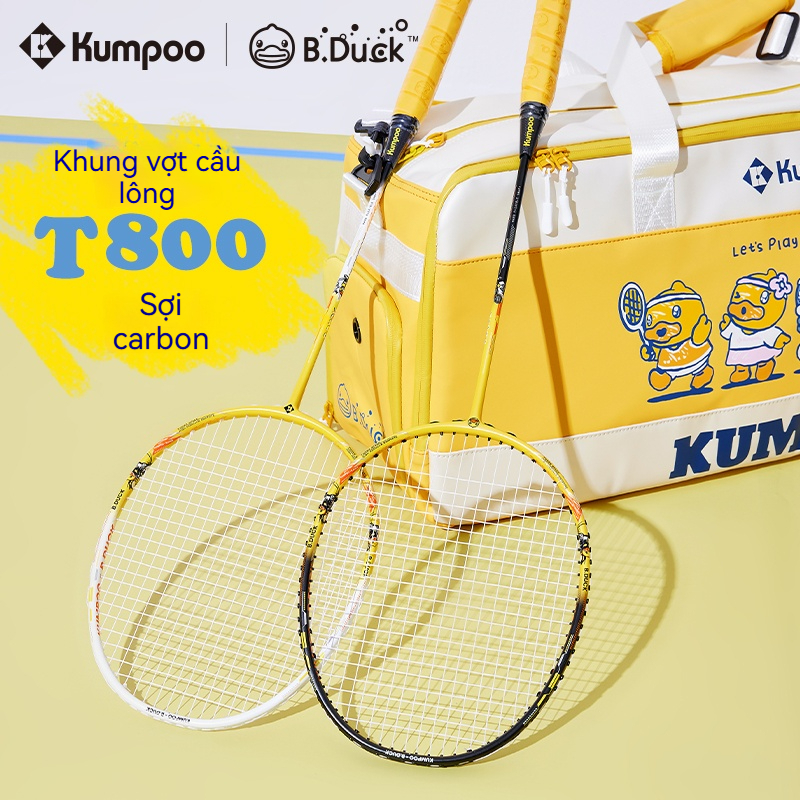 Vợt Kumpoo B DUCK cute Căng Sẵn 11kg, vợt cầu lông cacbon,Tặng Kèm Cước ...