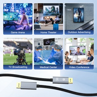 Cáp DisplayPort 8K DP 1.4V Cáp 8K @ 60Hz 4K @ 144Hz Cáp cổng hiển thị tốc độ cao bện Tương thích với màn hình TV Laptop