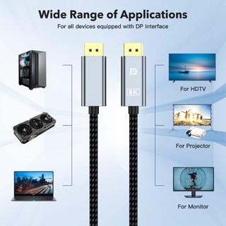 Cáp DisplayPort 8K DP 1.4V Cáp 8K @ 60Hz 4K @ 144Hz Cáp cổng hiển thị tốc độ cao bện Tương thích với màn hình TV Laptop