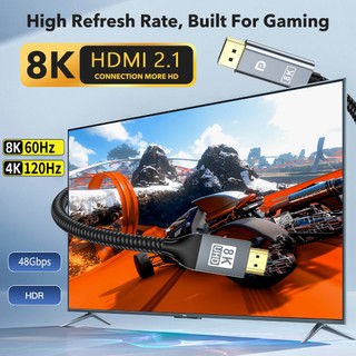 Cáp HDMI 8K Cáp HDMI tốc độ cao Đầu nối Nylon & vàng bện HDMI2.1 4K @ 120Hz 8K @ 60Hz cho máy tính xách tay PS5 Xbox HDTV