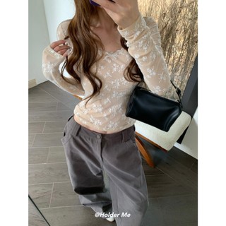 【Hàng giao ngay】Áo thun dài tay thiết kế slim-fit phong cách Hàn Quốc cho thu đông