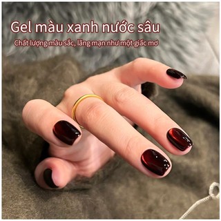 [ANNIES] Trắng Giáng Sinh Năm Mới Sơn Móng Tay Keo Phong Cách Mới Tuyệt Vời Anh Đào Rượu Vang Đỏ Mắt Mèo Làm Móng Tay