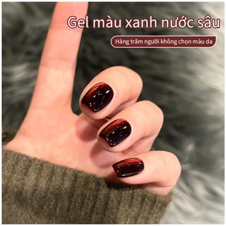 [ANNIES] Trắng Giáng Sinh Năm Mới Sơn Móng Tay Keo Phong Cách Mới Tuyệt Vời Anh Đào Rượu Vang Đỏ Mắt Mèo Làm Móng Tay