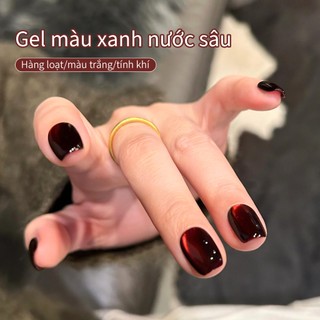[ANNIES] Trắng Giáng Sinh Năm Mới Sơn Móng Tay Keo Phong Cách Mới Tuyệt Vời Anh Đào Rượu Vang Đỏ Mắt Mèo Làm Móng Tay